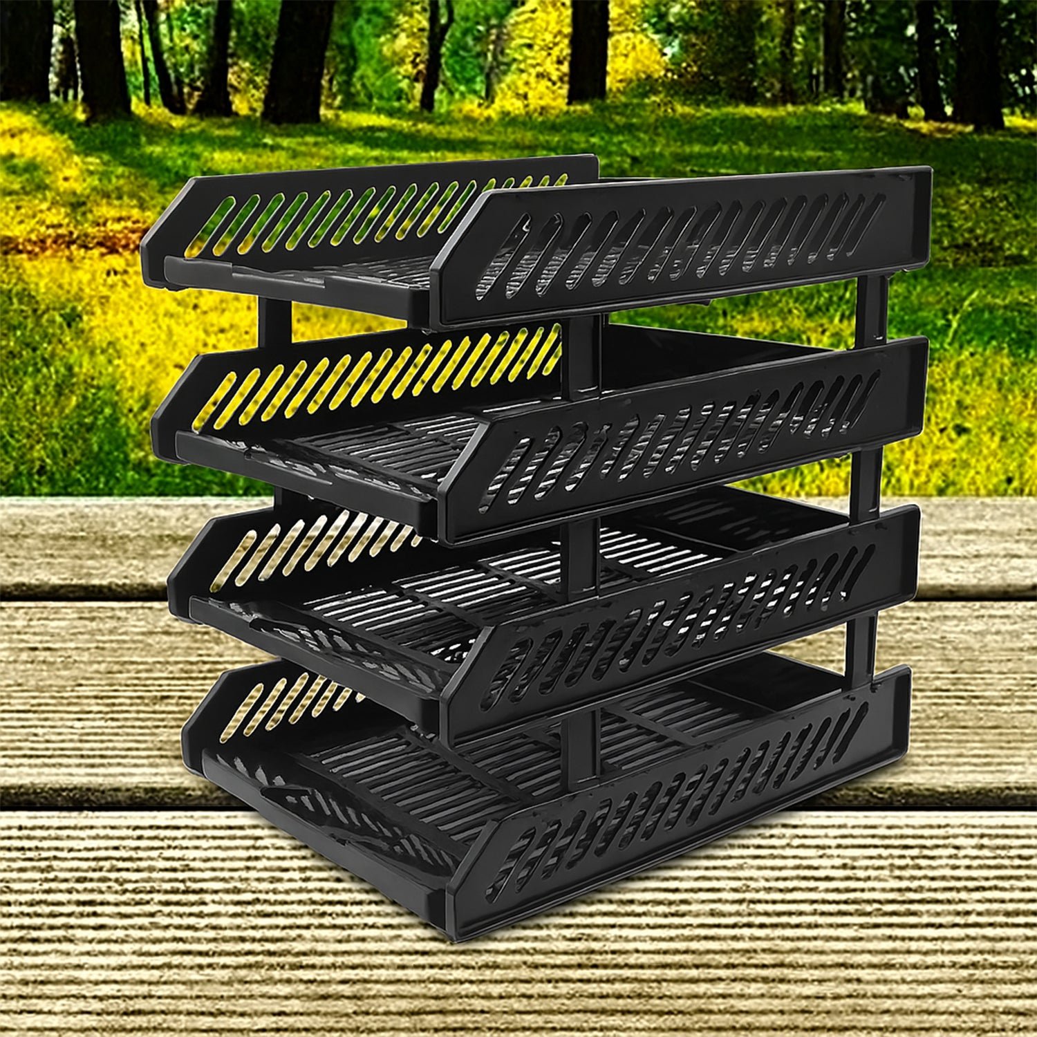 Office File Rack – 4-Layer Desktop Storage with Drawers | FiloDesk