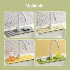 Silicone Faucet Splash Guard – Countertop Protector |