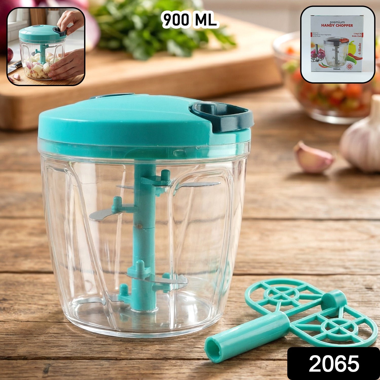 Manual Food Chopper – 6 Blade 900ml | Quickslice