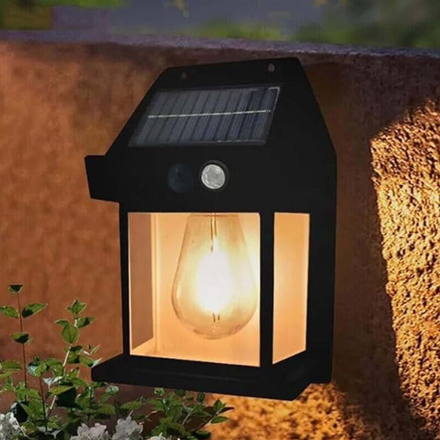 Solar Wall Lamp with Motion Sensor for Outdoor Lighting
