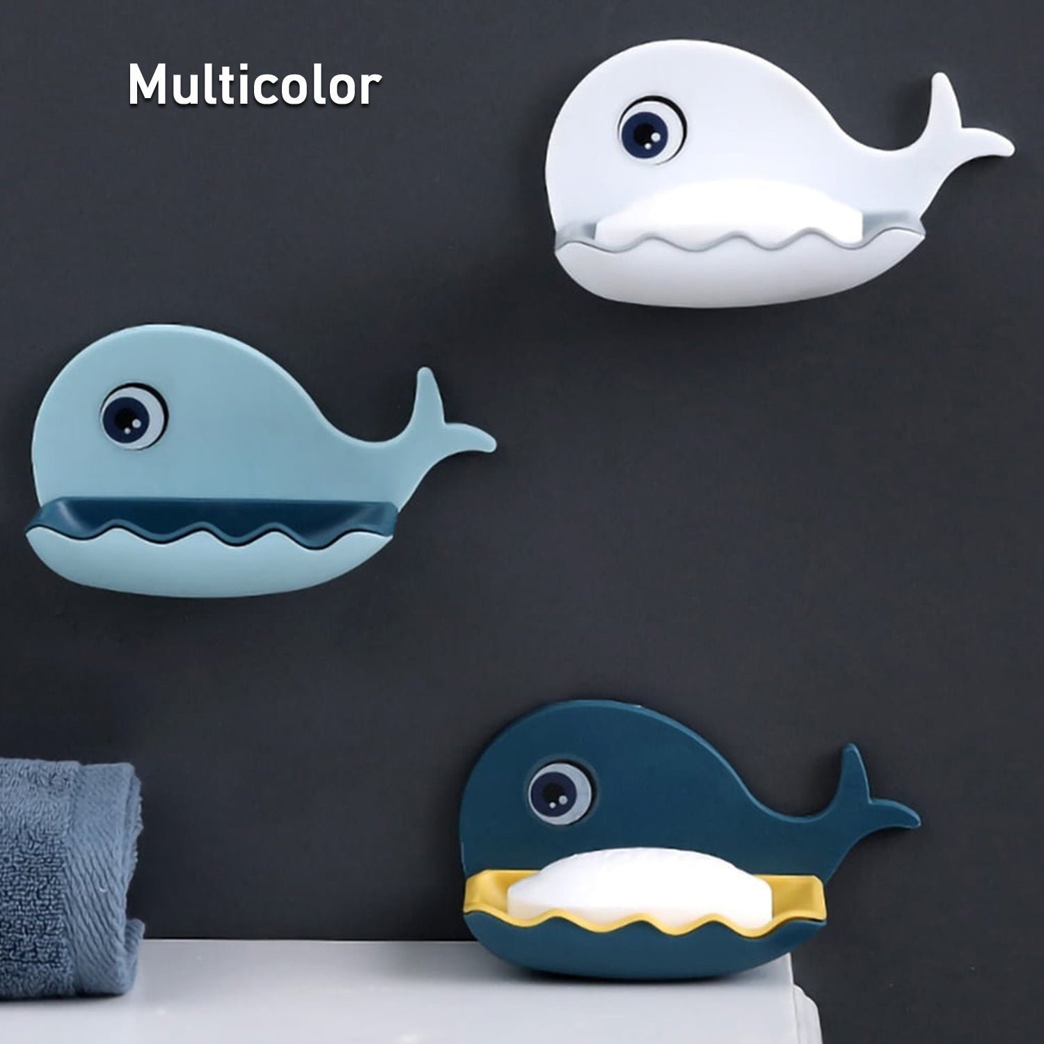 Wall Mounted Soap Holder – Fish Shape Double Layer Adhesive | VelvetBubbles