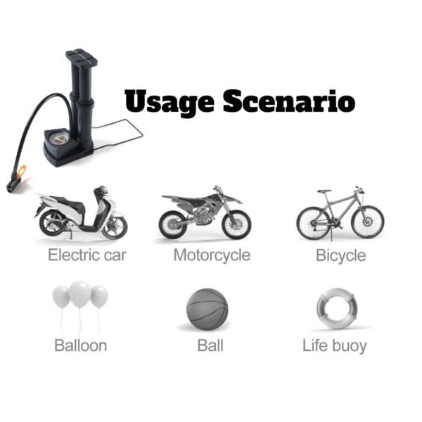 Foot Air Pump – Compact, Portable with Pressure Gauge for Tires