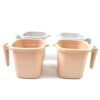 Plastic Bath Mug Set – Square, 1000ml (4 Pc) | Mini Bubbles