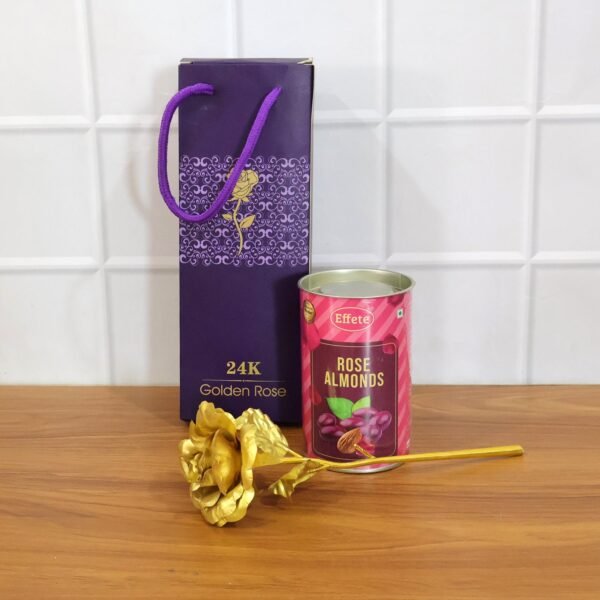 Golden Rose Gift Set – Luxury Rose Almonds Combo