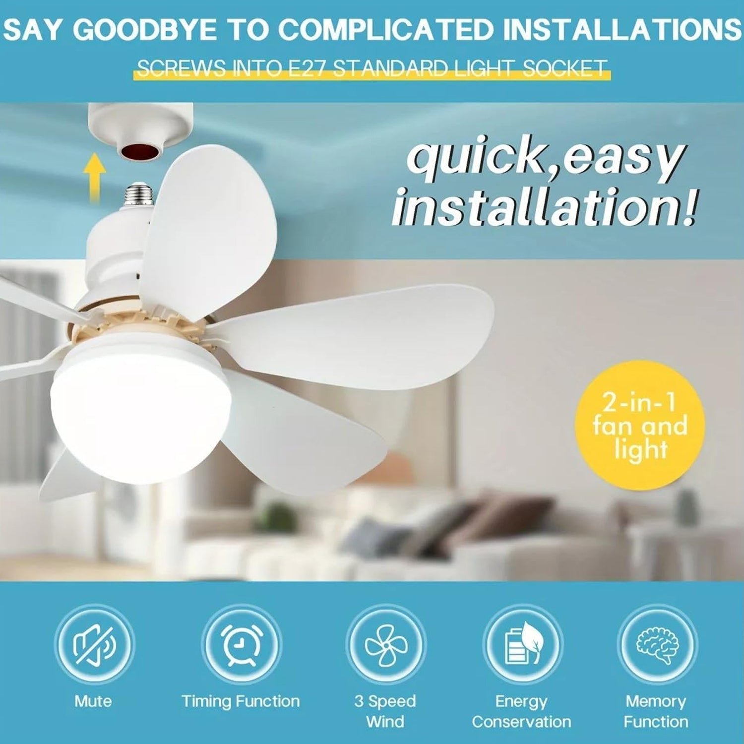 LED Ceiling Fan – Remote Control, Triple Light | Indo Glow