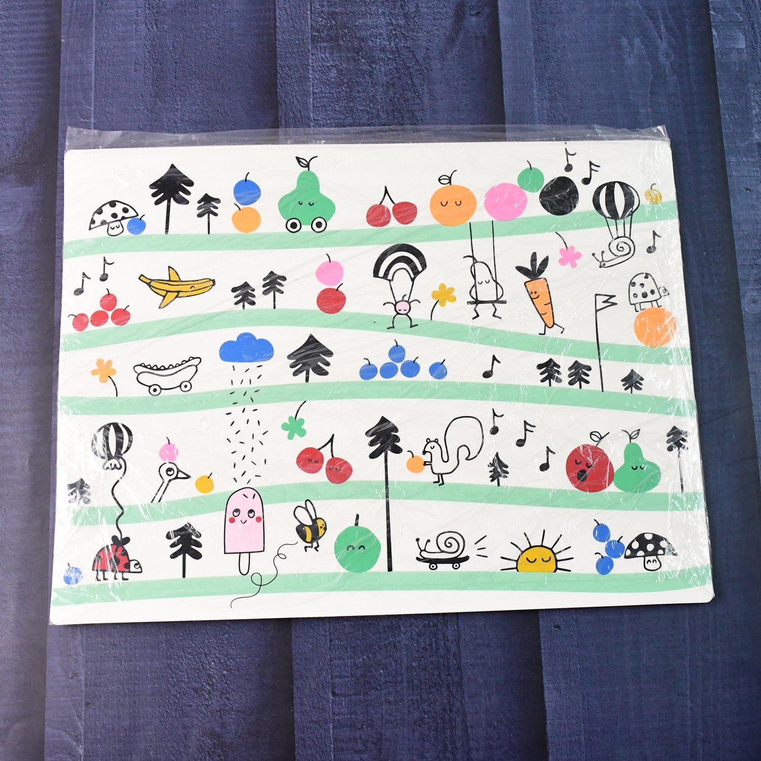 Kids Placemat Set – Colorful Cartoon Designs, Easy Clean