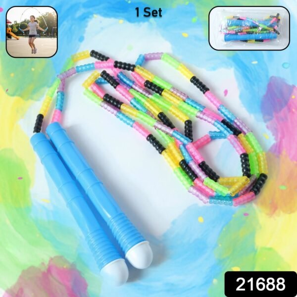 Beaded Skipping Rope – Colorful Kids Jump Rope with Grip Handles