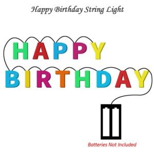 Happy Birthday LED String Lights – Battery Operated Multicolour | Indo Glow