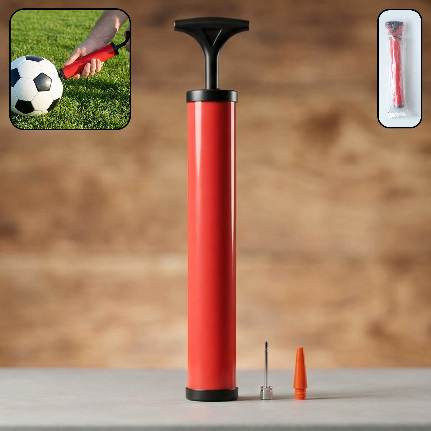 Ball Pump – 28 cm Plastic Hand Pump for Sports | FitFuzion