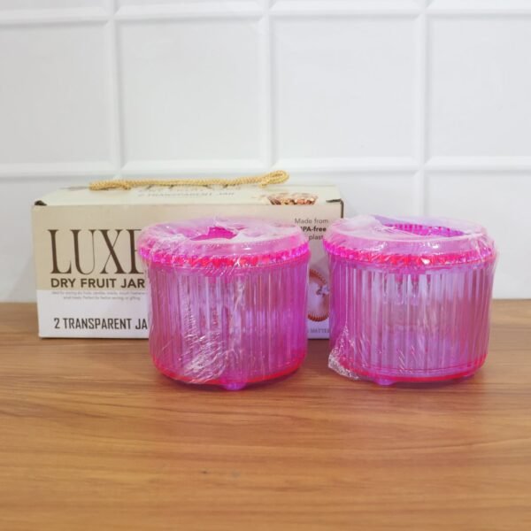 Dry Fruit Storage Jars – Luxury Transparent Plastic Set of 2