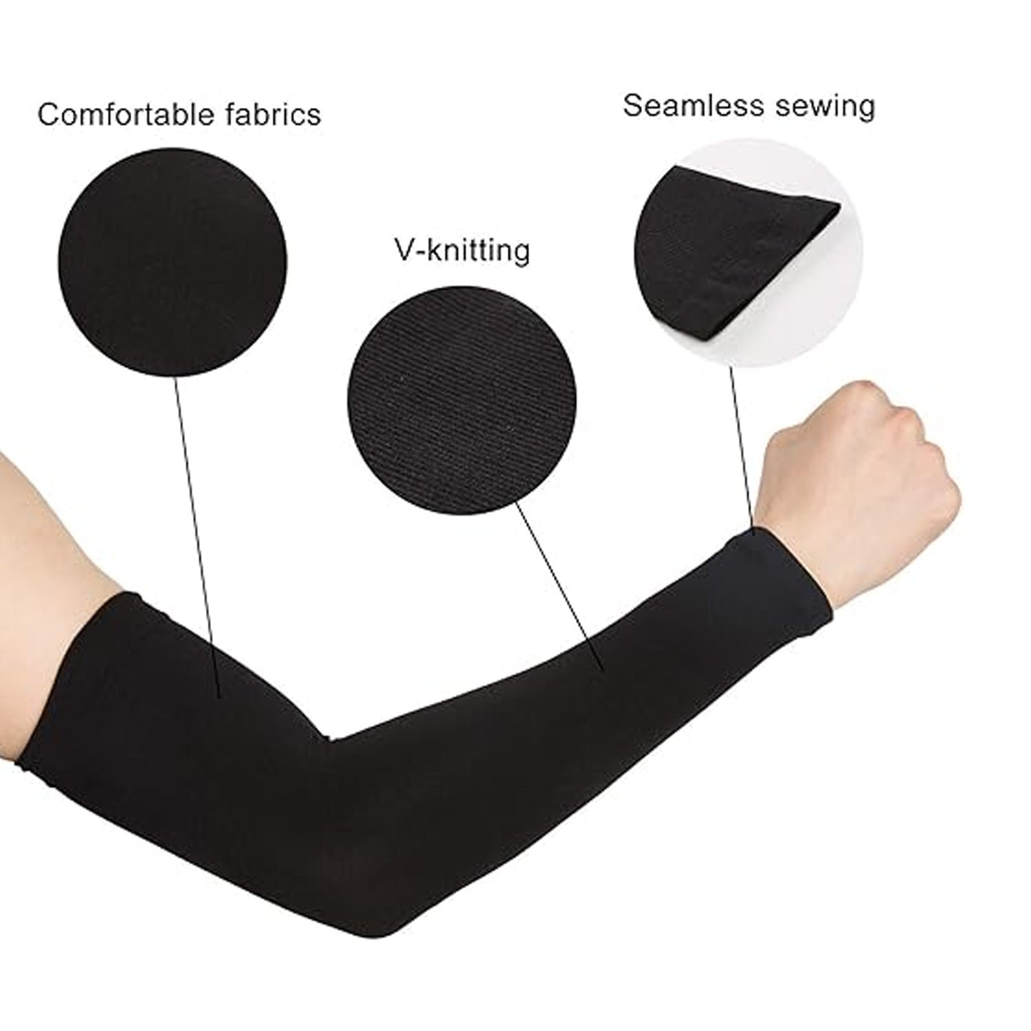 Elbow Support Compression Sleeves – Stretchable & Comfortable Pair