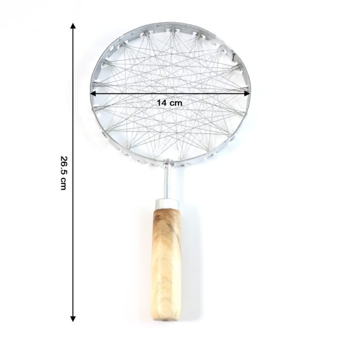 Stainless Steel Wire Skimmer – Heat-Resistant Wooden Handle