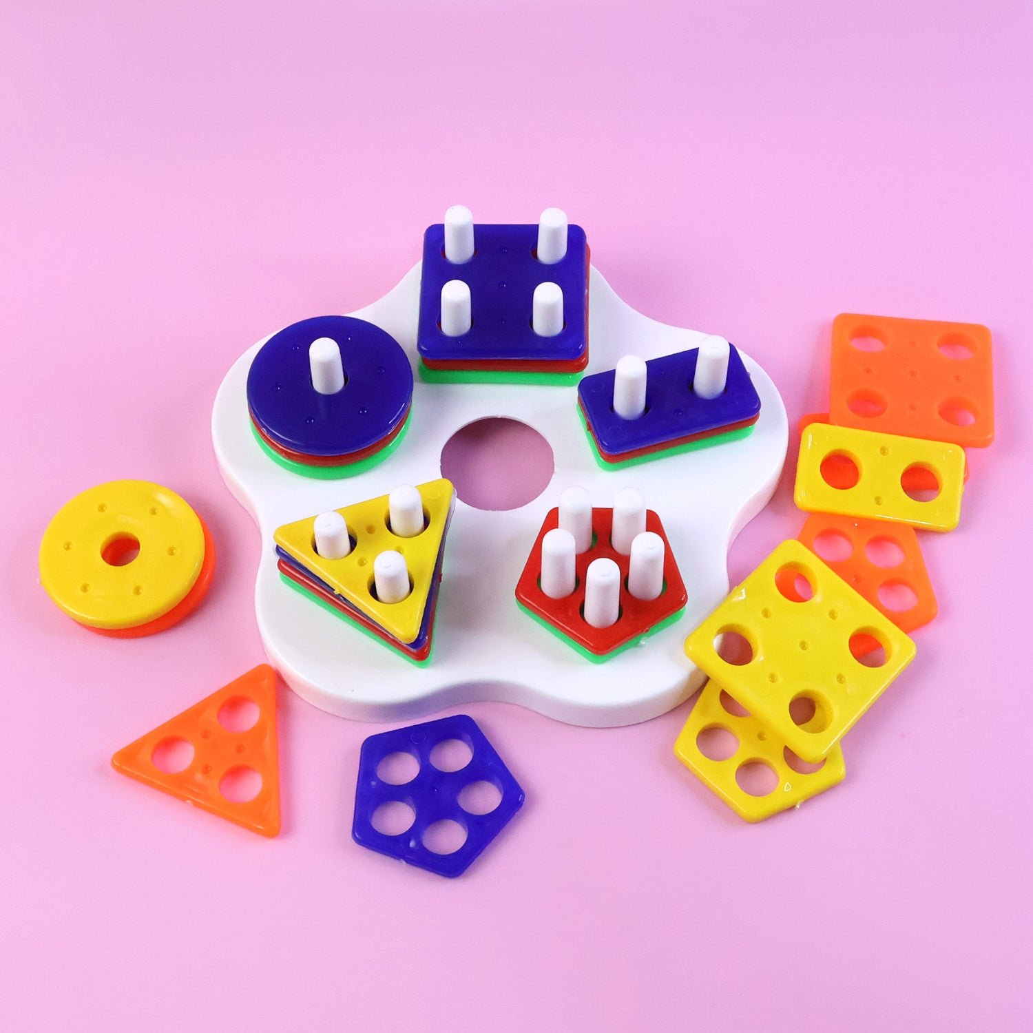 Geometric Stacking Sorter Toy – Toddler Shape Learning & Skills