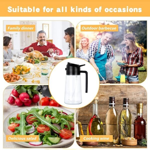Glass Oil Dispenser Bottle – 2-in-1 Pour & Spray, 500 ml