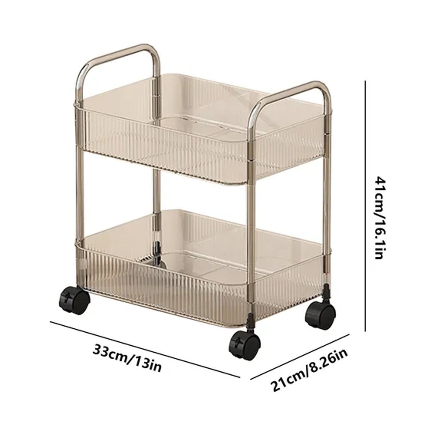 2 Layer Storage Trolley with Wheels – Compact & Movable Organizer