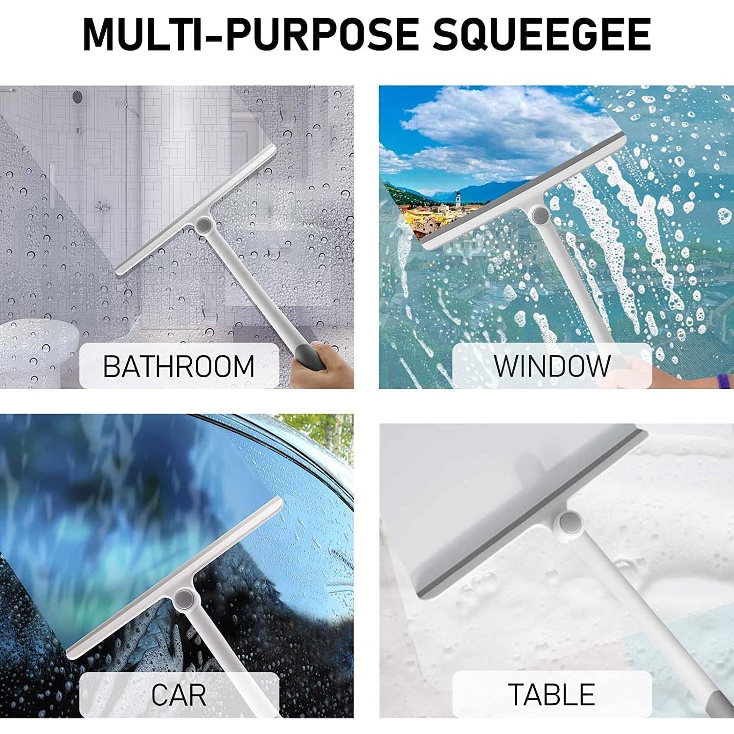 Window Glass Cleaning Wiper – 2-in-1 Microfiber & Silicone Blade