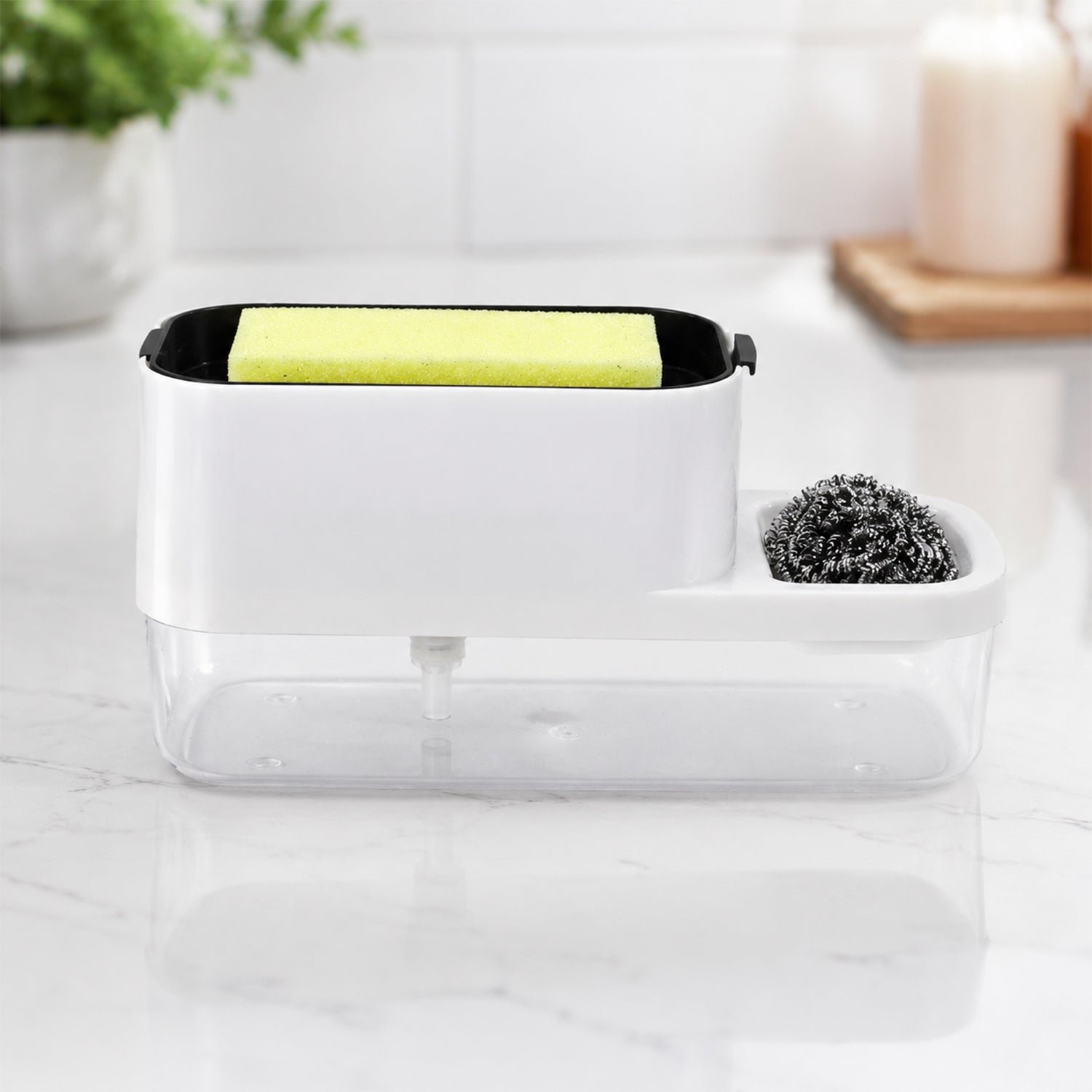 Dish Soap Dispenser & Sponge Holder – Compact & Durable | VelvetBubbles
