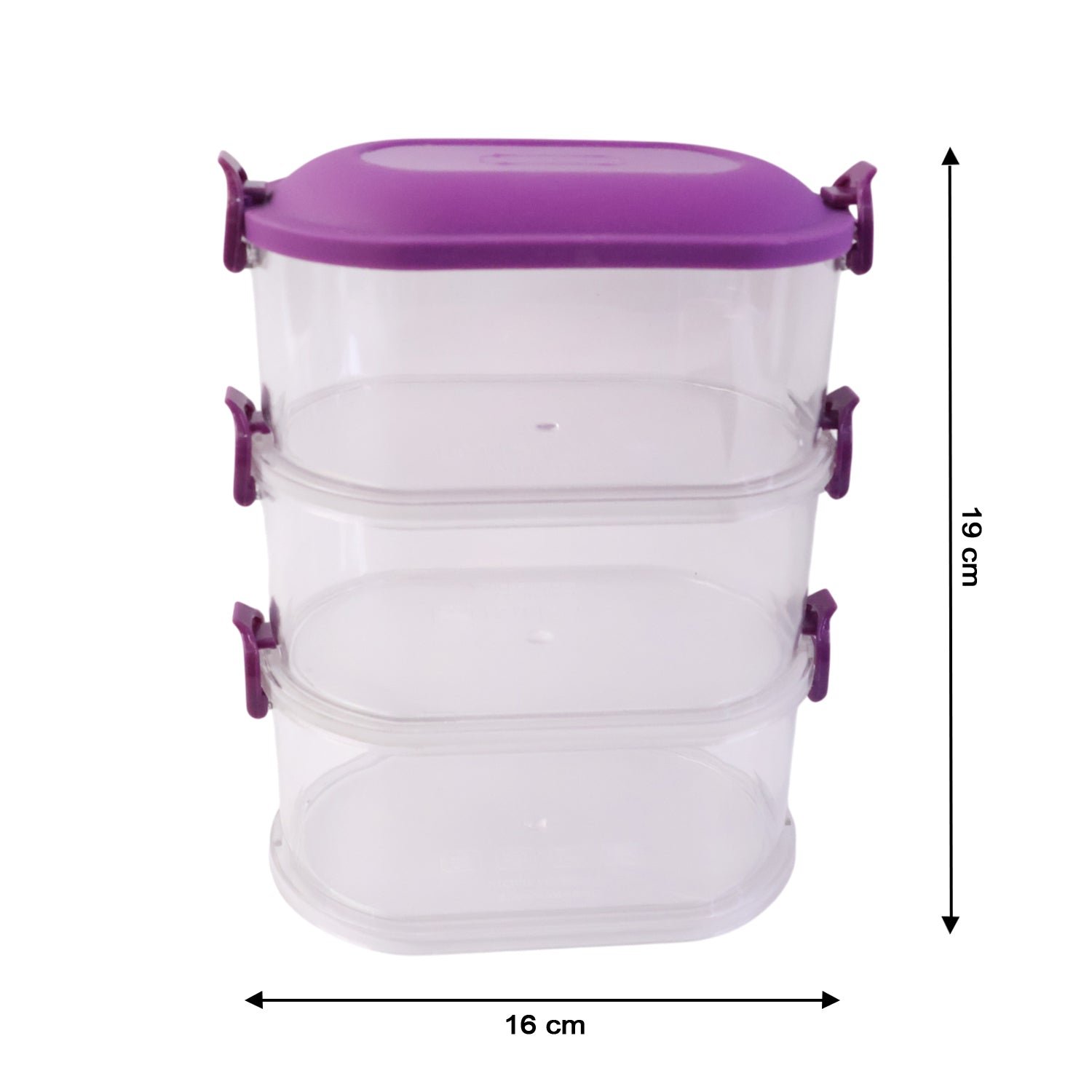 Airtight 3-Layer Stackable Food Storage Containers – Freshness & Space Saving