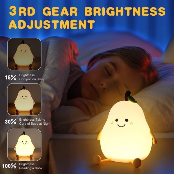 Pear Silicone Night Lamp – Multi-Color LED & Touch Control