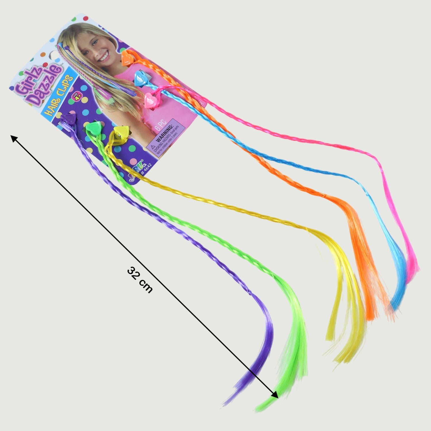 Braided Hair Extension Streaks – Colourful Clip-In Set for Kids