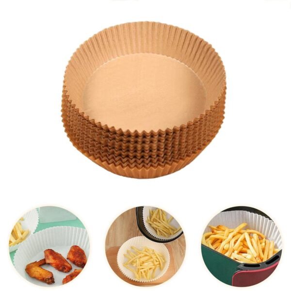 Air Fryer Liners – Round Disposable Parchment (50 Pcs) | Dabster