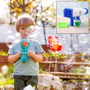 Bubble Gun for Kids – 32 Holes, Powerful Blaster | Play & Move