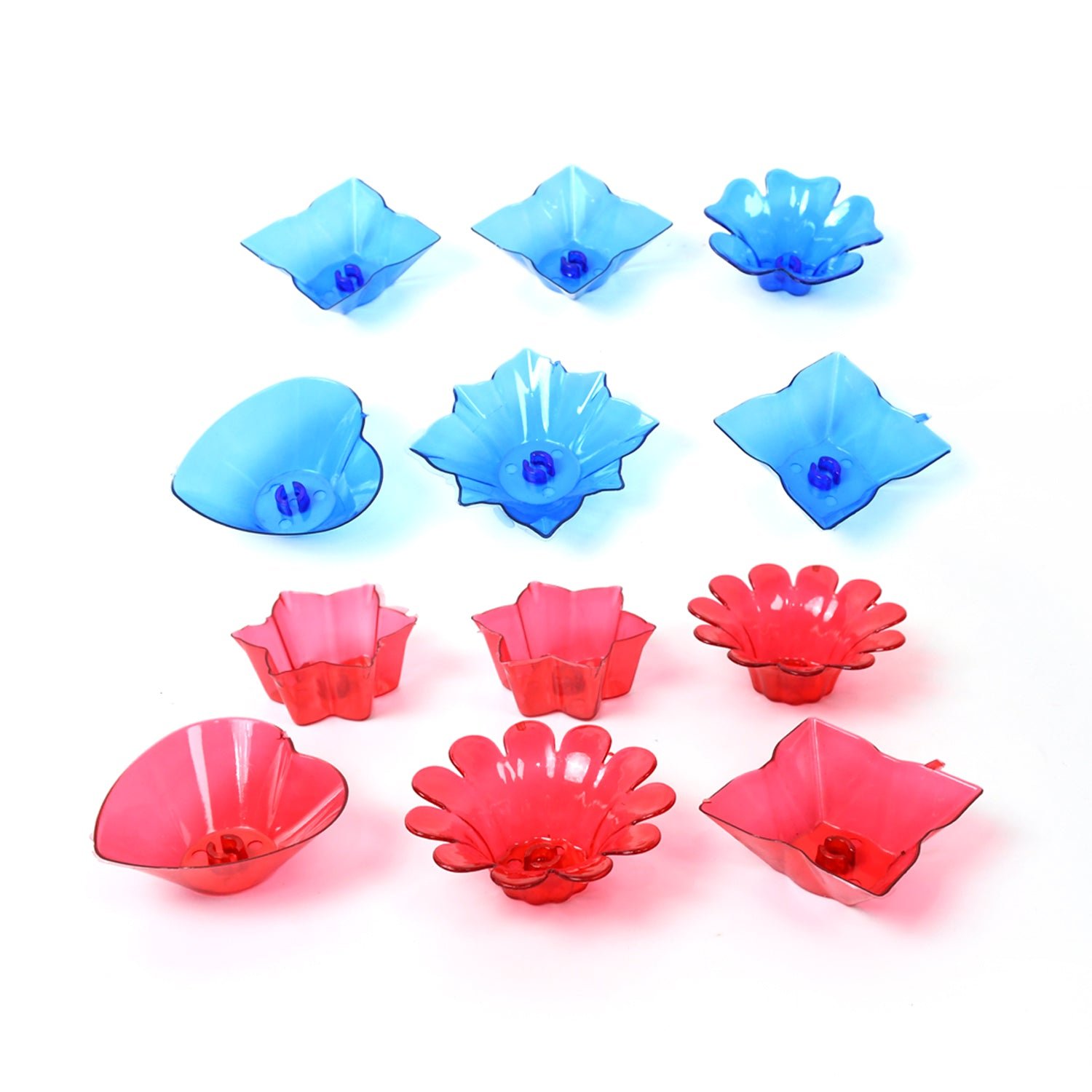 Diwali Diya Set – Multicolor Plastic Candle Holders (12 Pcs) | Indo Glow