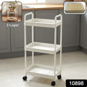 3 Layer Rolling Storage Trolley – Space-Saving Multipurpose Organizer
