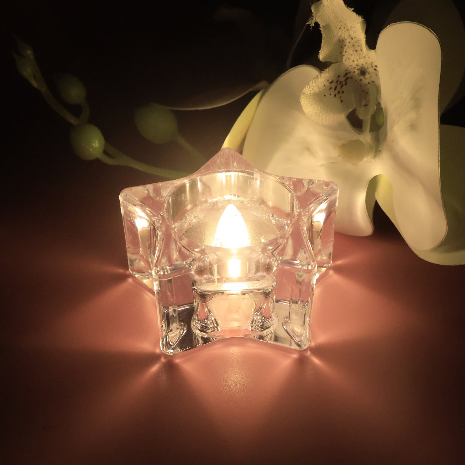 LED Crystal Effect Flameless Candles – Set of 12 Decorative Tealights