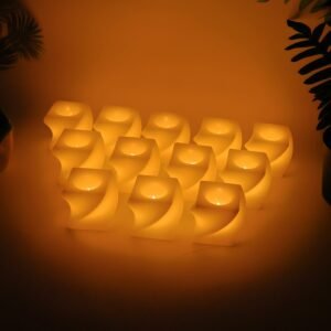 LED Flameless Decorative Candle Set – 12 Square Tealight Lamps