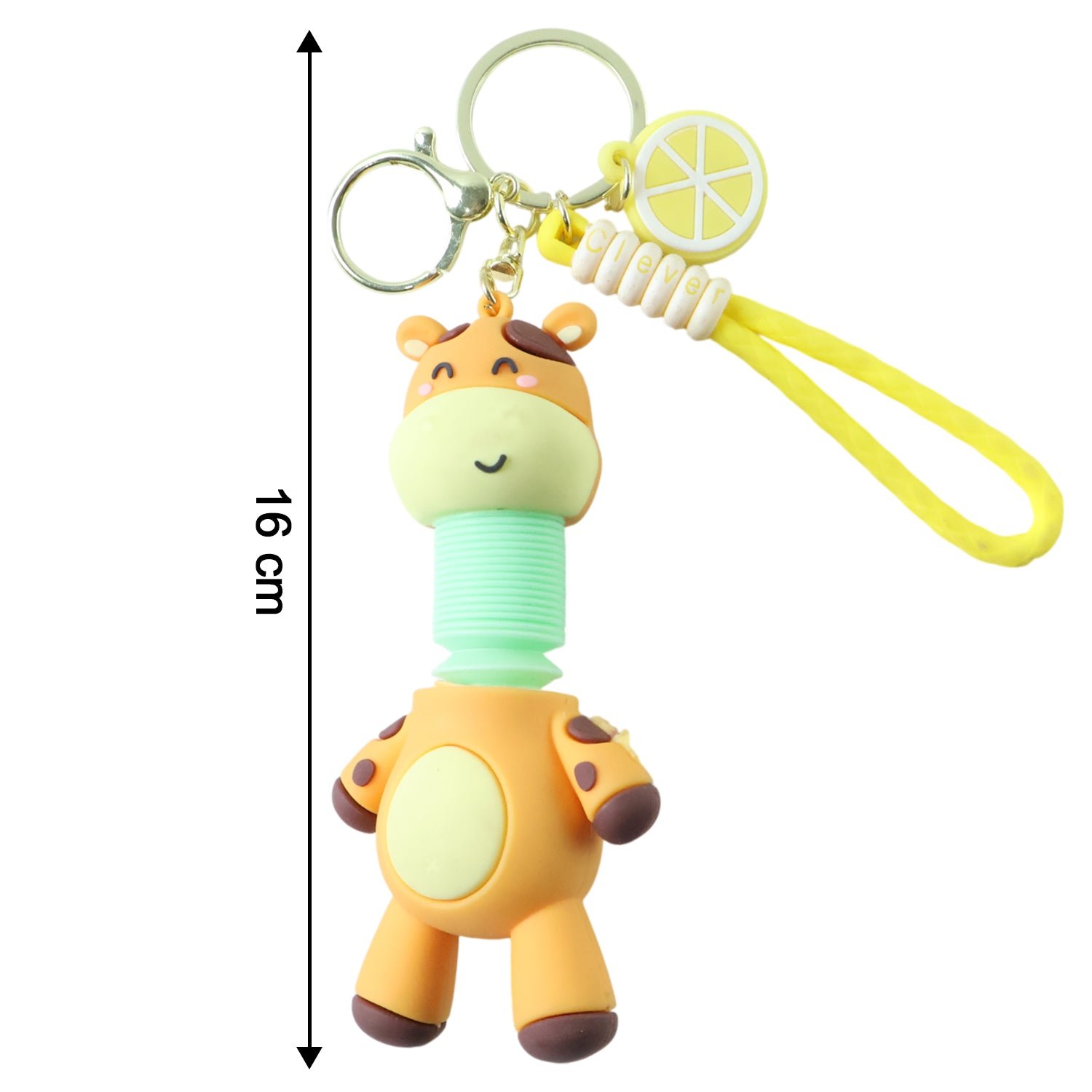 Giraffe Cartoon Keychain – Flexible Neck & Wrist Strap Charm