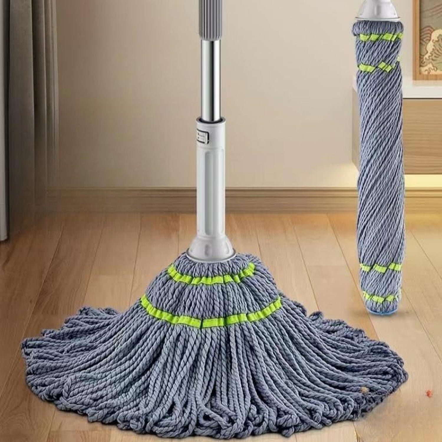 Self Wringing Mop – Stainless Steel Handle for Easy Floor Cleaning