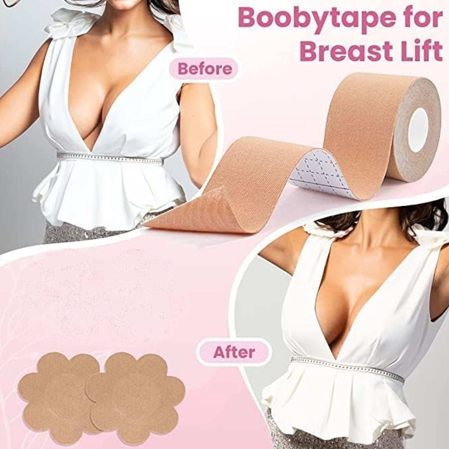 Boob Tape with Nipple Covers – Invisible Lift & Support | Velvet Wellness