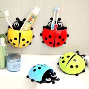 Ladybug Toothbrush Holder – Suction Hook Bathroom Organizer | BrushedUp