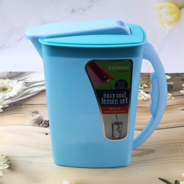 Water Jug with Lid & Handle – Easy Cool Lemon Set 2200ml