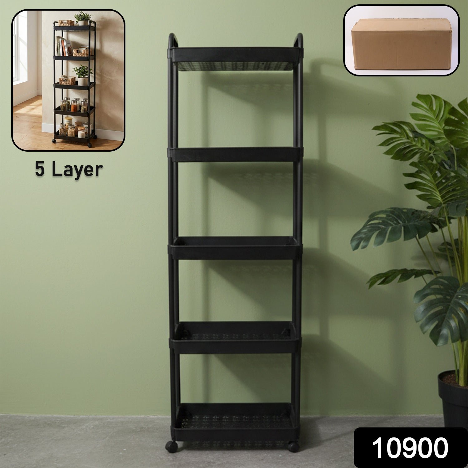 5 Layer Rolling Storage Rack – Multipurpose Mobile Organizer