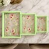 Serving Tray Set – Elegant Floral Design with Side Handles