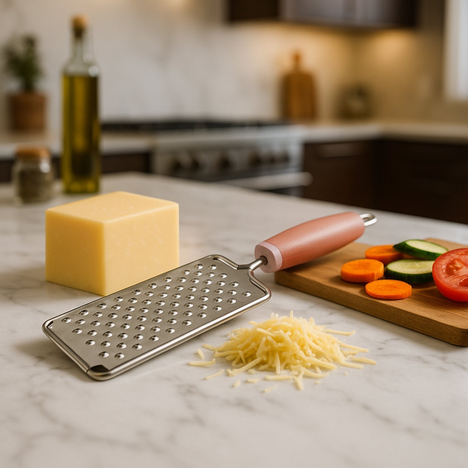 Stainless Steel Cheese & Vegetable Grater – Soft Grip Handle