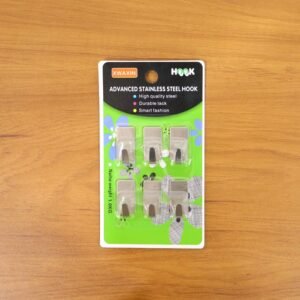 Self Adhesive Wall Hooks – Strong Hold, No Drilling, 6 Pc Set