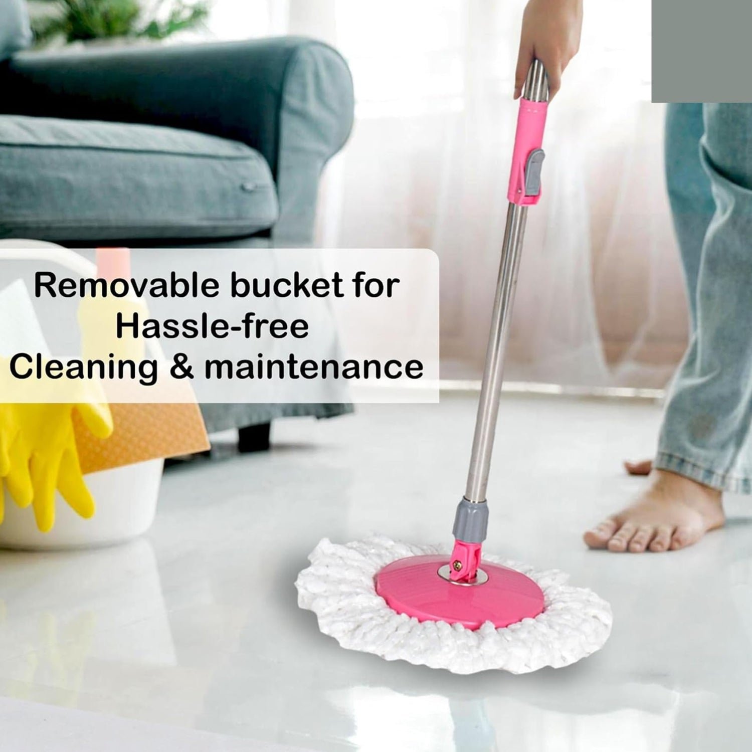 360° Spin Mop Set – Easy Floor Cleaning with Durable Wringer