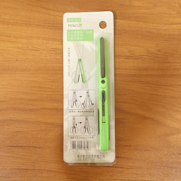 School Craft Scissors Pen Shape Portable Safety Cutter for Kids (1 Pc)