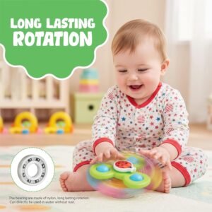 Baby Spinner Toy Set – 3 Pc Sensory Spin Toys with Suction Cups