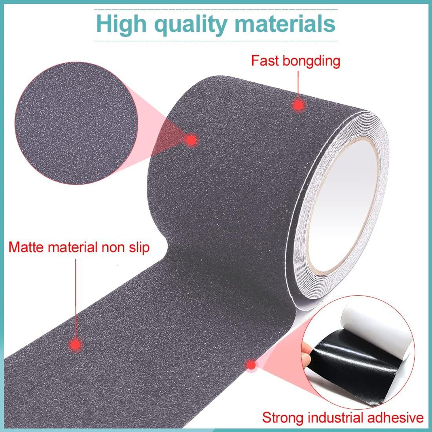Anti-Slip Safety Grip Tape – Heavy Duty Non-Skid Tape 5 cm x 5 m