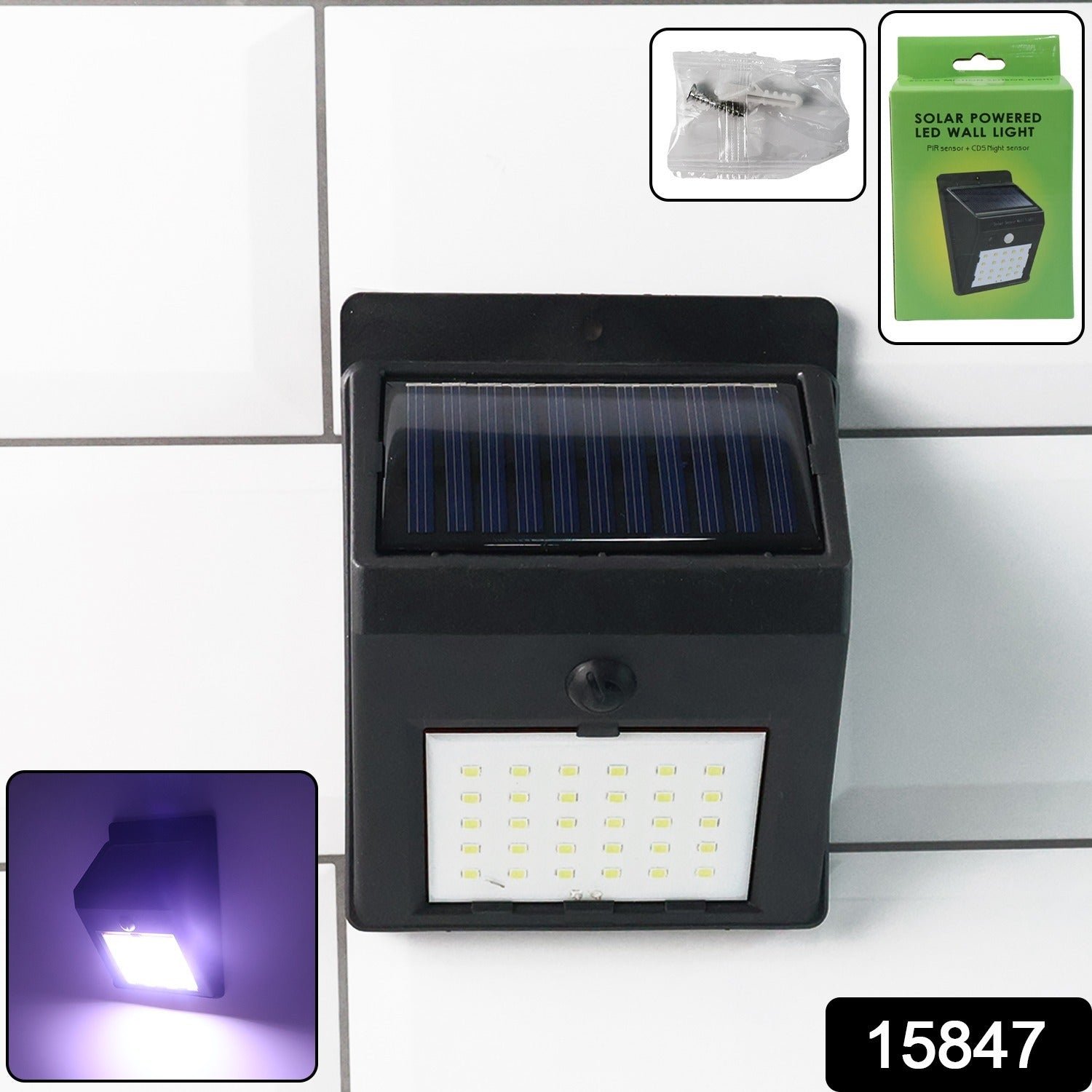 Solar Powered LED Wall Light – Motion Sensor Outdoor Security Lamp