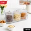 Dry Fruit Storage Jars – 3-Piece Set with Tray for Freshness