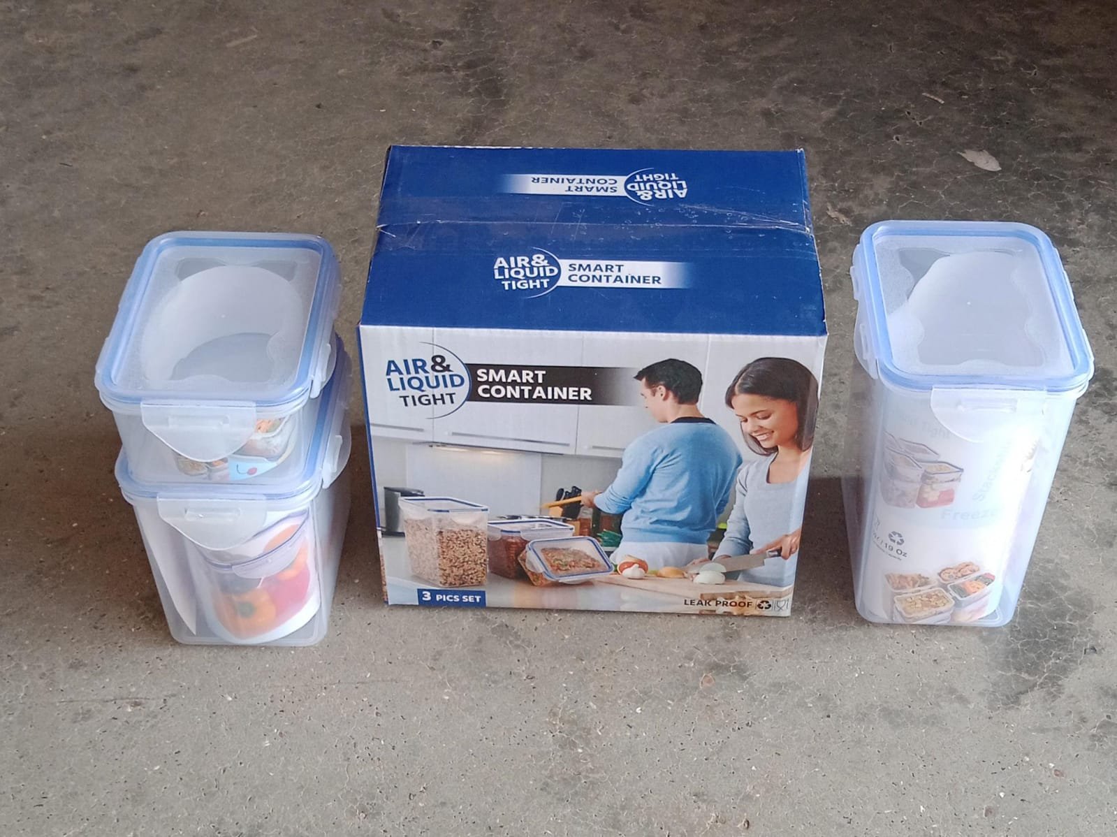 Airtight Food Storage Containers – Set of 3 with Leak-Proof Lids | Organivo