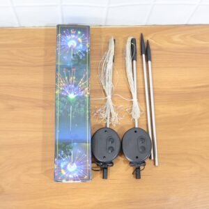Solar Starburst Garden Lights – Warm White Firework Effect 2 Pc Set