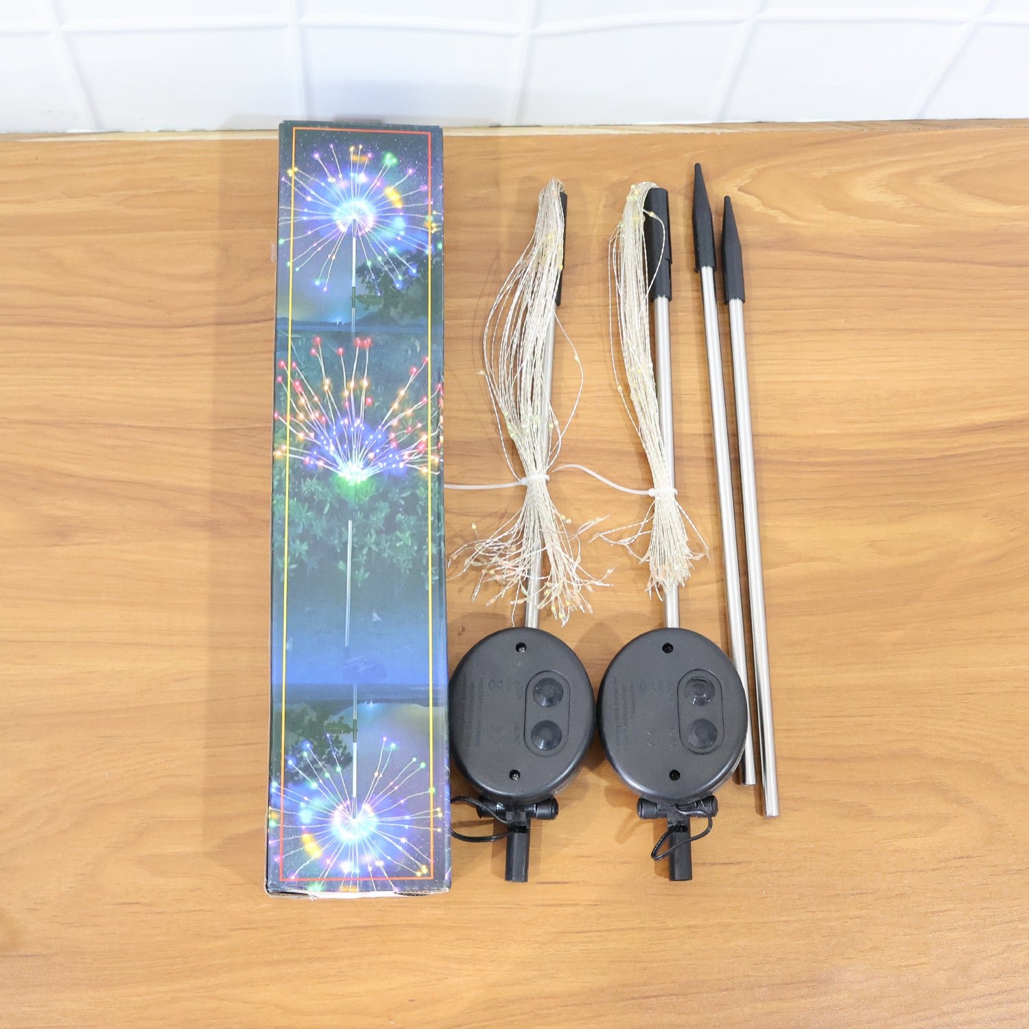 Solar Starburst Garden Lights – Warm White Firework Effect 2 Pc Set