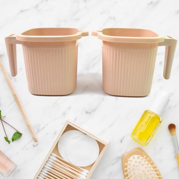 Plastic Bath Mug Set – Square, 1000ml (4 Pc) | Mini Bubbles