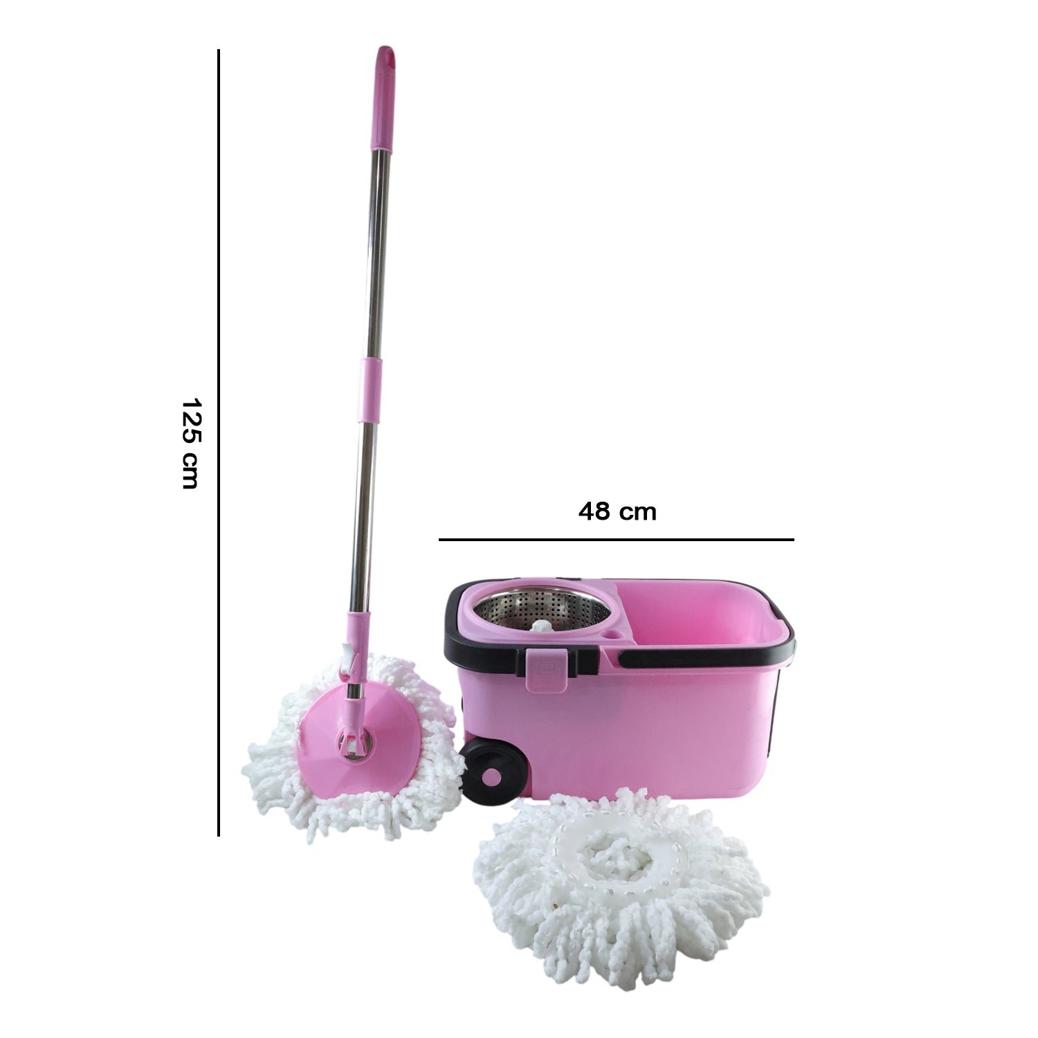 Quick Spin Mop – Easy Wheel Steel Bucket | Velvet Wipe